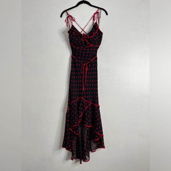 Sue Wong Dresses & Skirts - Sue Wong Vintage Babydoll Silk Polka Dot Slip Dress Ruffles Fairy Y2K Size 6